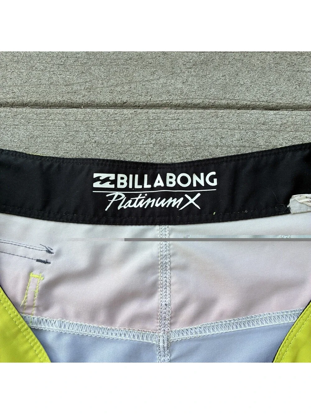 Billabong Platinum × Board ShortsMens 38 Color Block Surf Swim